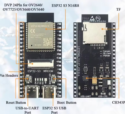 ESP32 S3 N16R8 2 4G Wifi BT Camera Module OV2640 (16MB Flash, 8MB PSRAM) 5