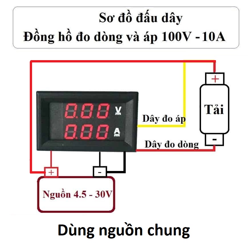 Volt kế + Ampe kế DC 100V 10A infor2